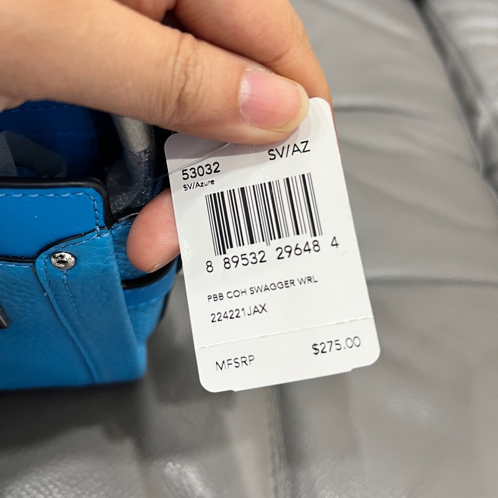 NWT Coach Swagger Wristlet/Crossbody Turquoise # 53032 Retail $275 - Picture 11 of 11